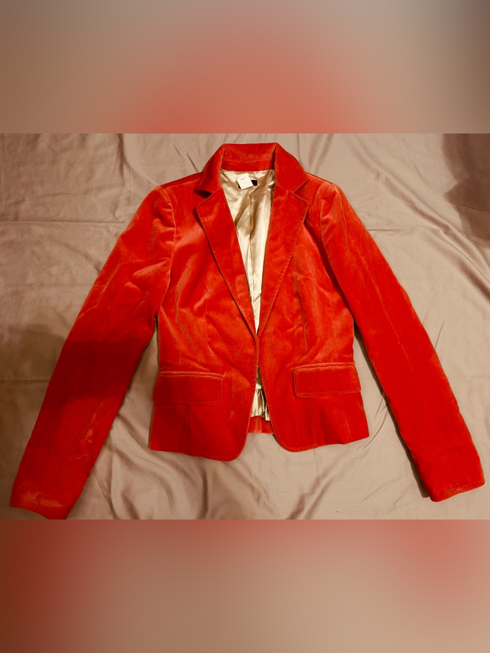 J Crew 100% cotton Red Velvet Blazer Jacket - Tailored Sophistication Size 4